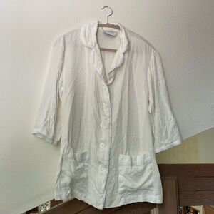 Sleeper | NWOT Women's Loungewear Pajama White Button Front Sleep Shirt Sz M